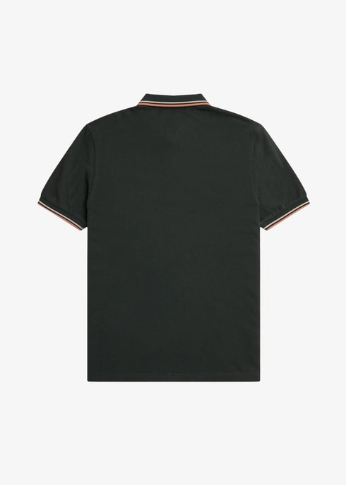 Fred Perry Polo Polo Uomo twin tipped in puro cotone Nero cammello P24-FRED PERRYM3600-U97-S - Francavilla Moda